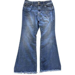 D.Jeans Womens Flared Denim Jeans Size 14 Cotton Blend Waist 34"